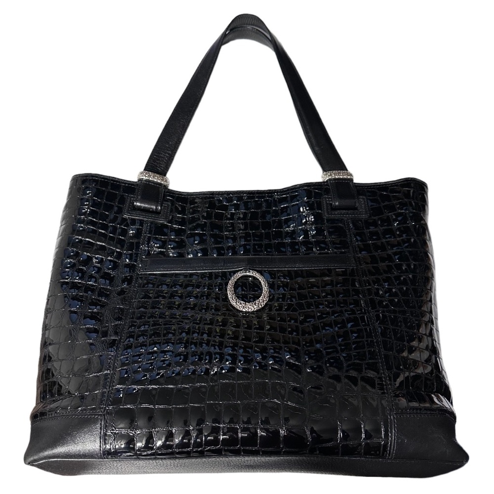 Brighton Black Patent Leather Jetson Go Tote Bag